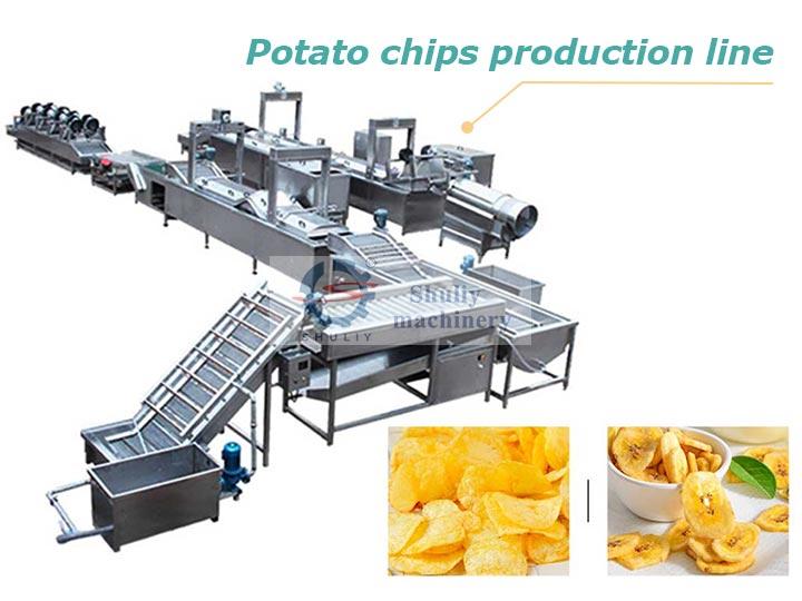 industrielle Kartoffelchips-Linie