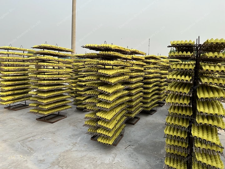 produção em massa de caixas de ovos