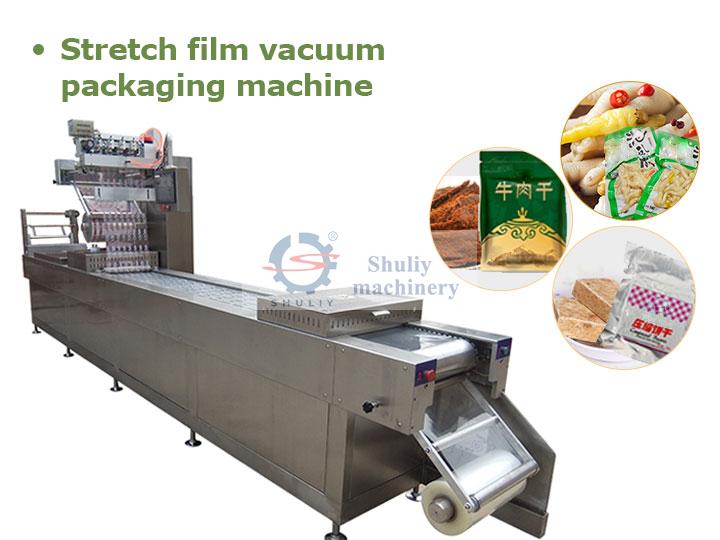 Automatic stretch film vacuum packaging machine