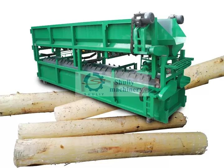 Rotary wood debarker machine