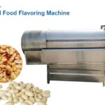 Fried food seasoning machine with raw material and final products