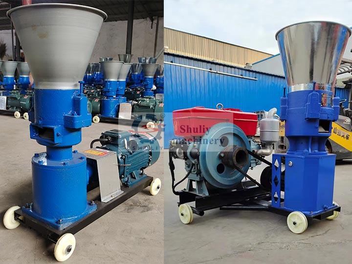 feed pellet machine with electricity and diesel engine drive