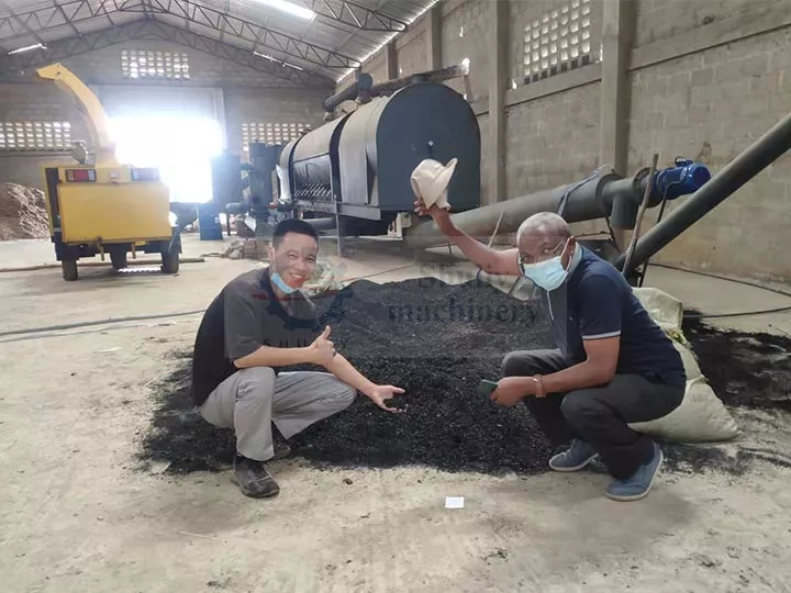 Installation of a hexagonal charcoal production line in Uganda