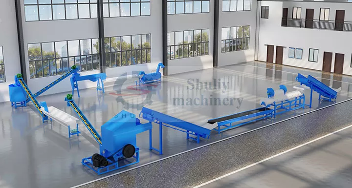 Plastic recycling production line