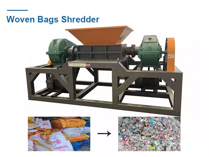 Plastic woven bag shredder