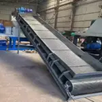 plastic woven bag shredder with a conveyor